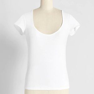 NWT White ModCloth "Knack to Basics" Scoop Neck Tee Shirt - size 2X